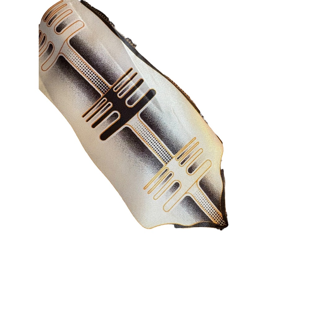 Retro Abstract Men's Tie – Black Gold White Gradient‎ Pattern 59" x 3.5"